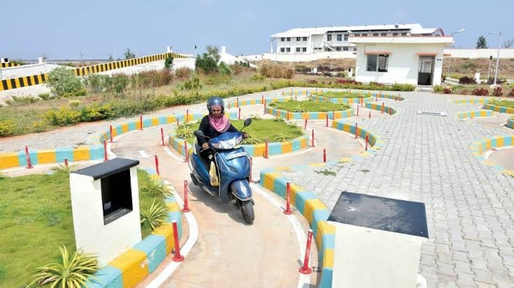 Motorcycle and Two-Wheeler Riding Balance Training Track at JK Driving School
